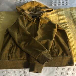 Figs Green Bomber Jacket with Hood and Ribbed Cuffs